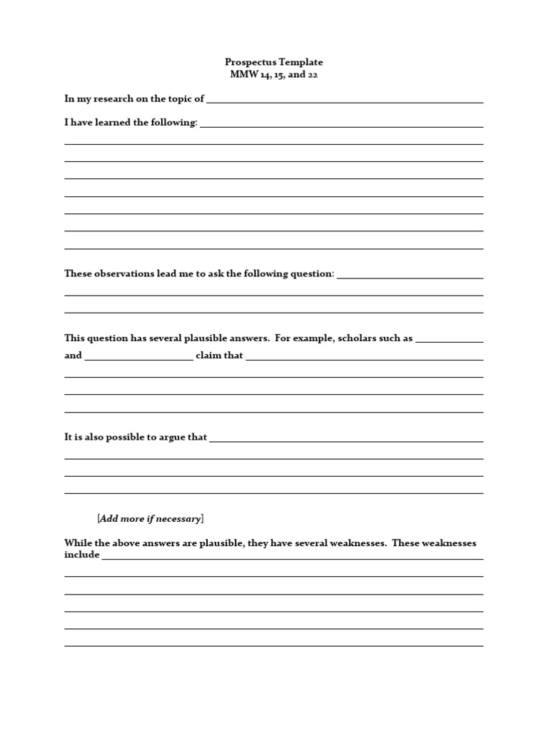 Prospectus Templatemmw 22 Wi 12 | PDF | Career & Growth | Self-Improvement