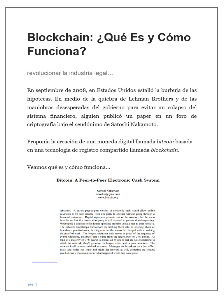 Blockchain Qué Es y Cómo Funciona | PDF | Bitcoin