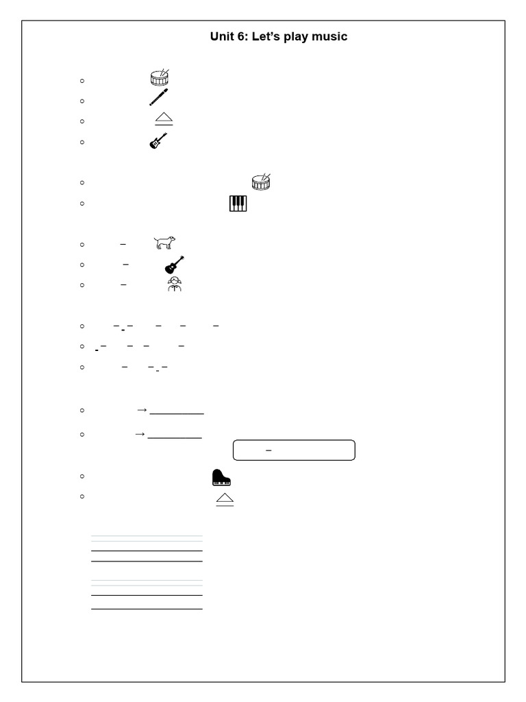 Music Activity Worksheet for Kids | PDF