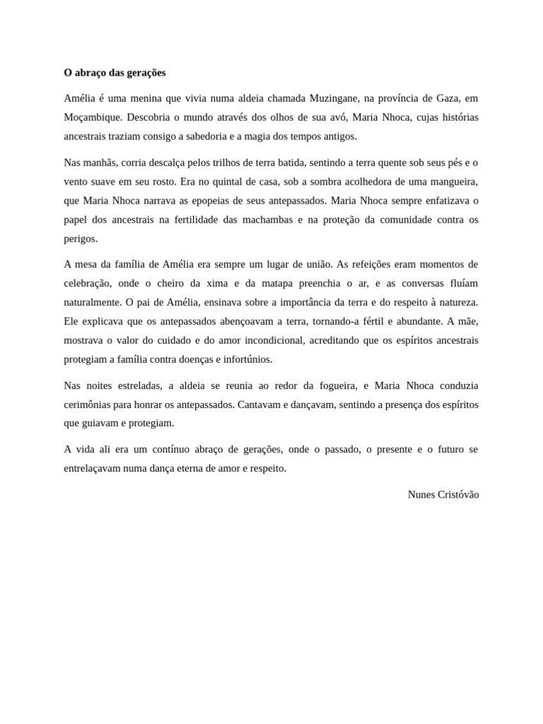 Abraço das Gerações em Muzingane | PDF