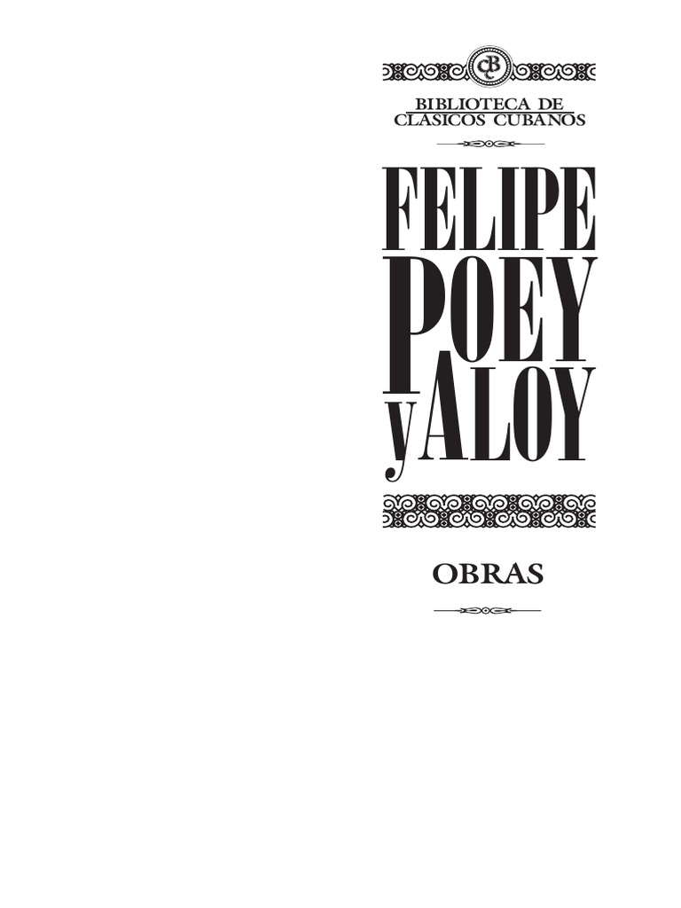 Felipe Poey y Aloy - Obras | PDF | Cuba | Conocimiento