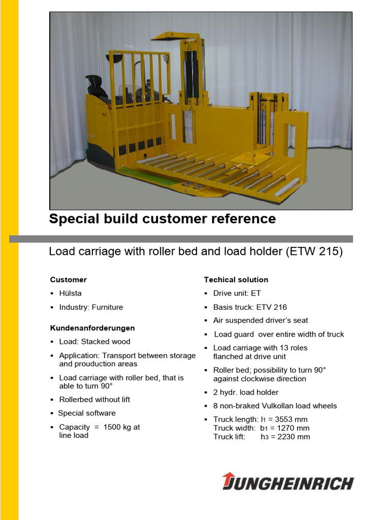 ETW 215 Load Carriage With Roller Bed and Load Holder | PDF
