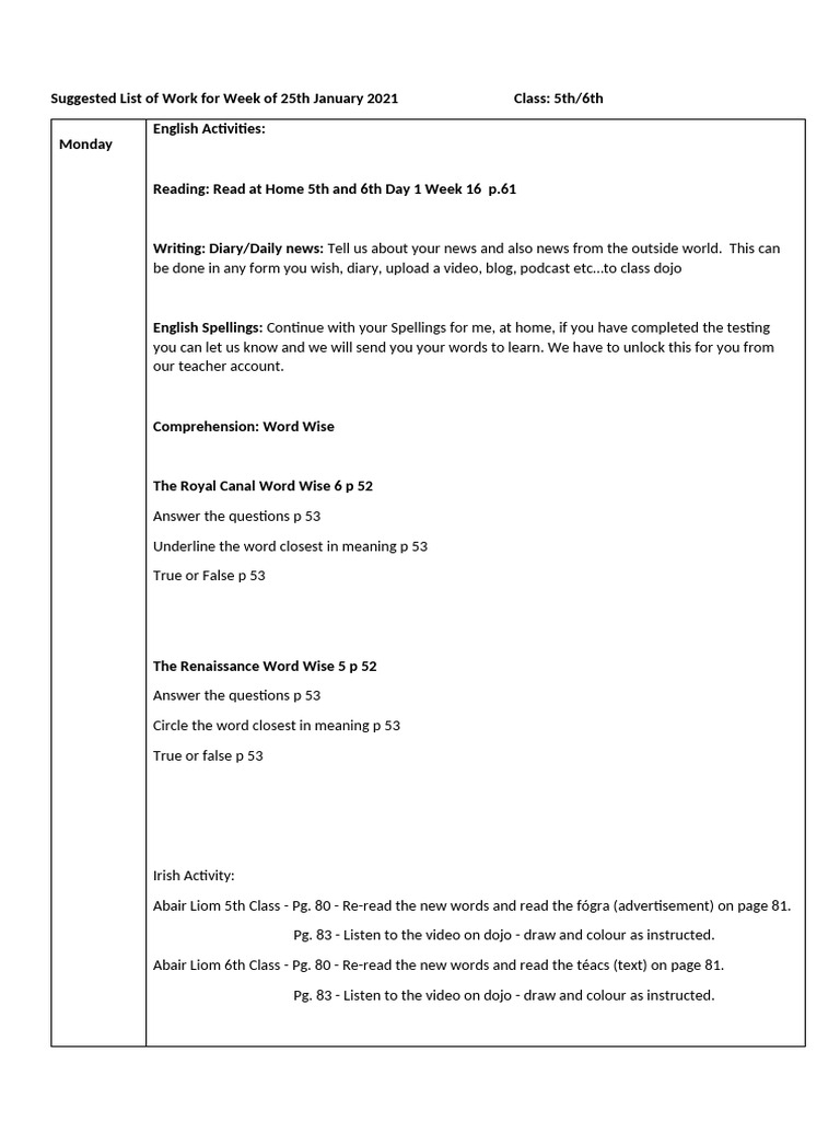 Fifth+and+Sixth+Classes+22.01.2021+c 2 | PDF | English Language ...