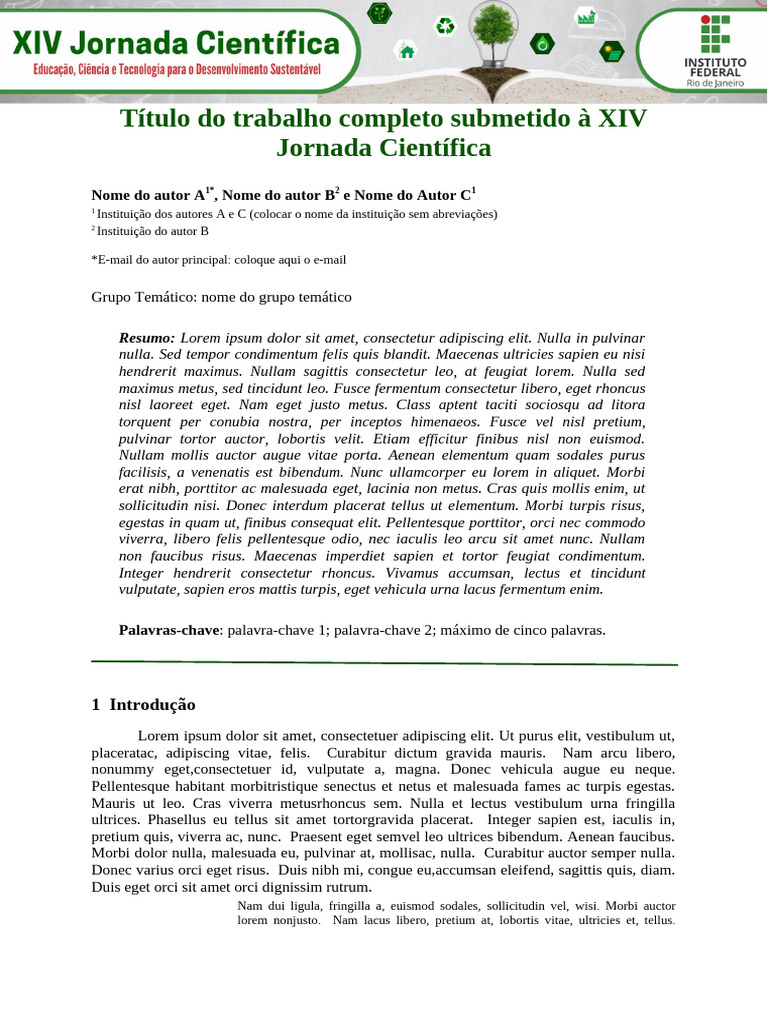 Modelo de Trabalho Acadêmico Completo | PDF | Citação | Publicação