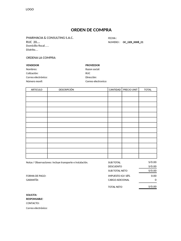 Orden de Compra | PDF