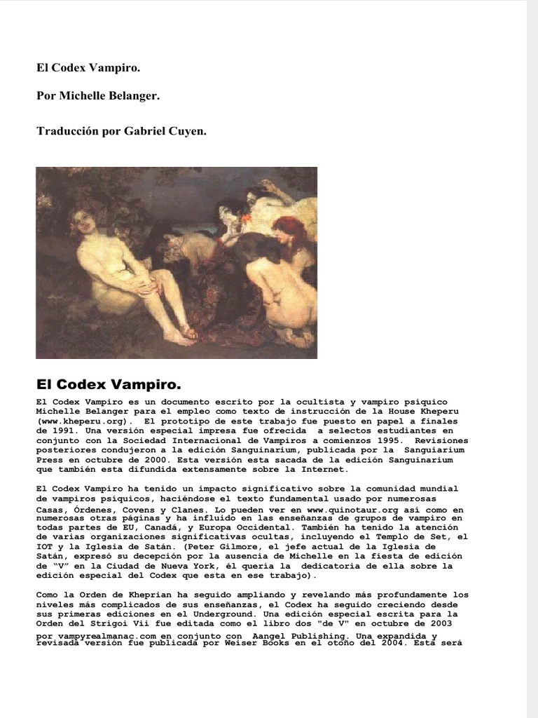Codex Vampiro: Guía del Vampirismo Psíquico | PDF | Vida | Percepción