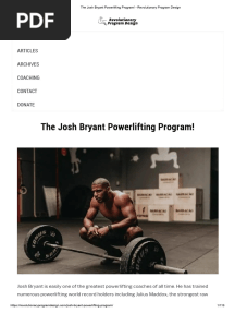 The Josh Bryant Powerlifting Program! - Revolutionary Program Design