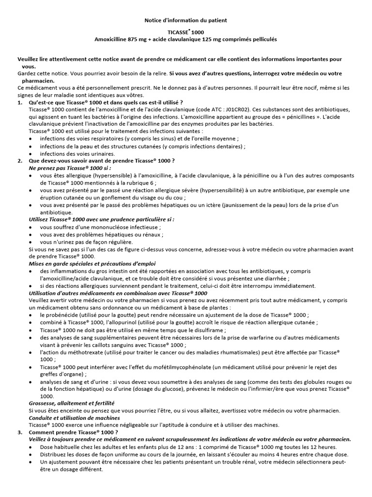 FR Ticasse 1000 | PDF | Allergie | Infection