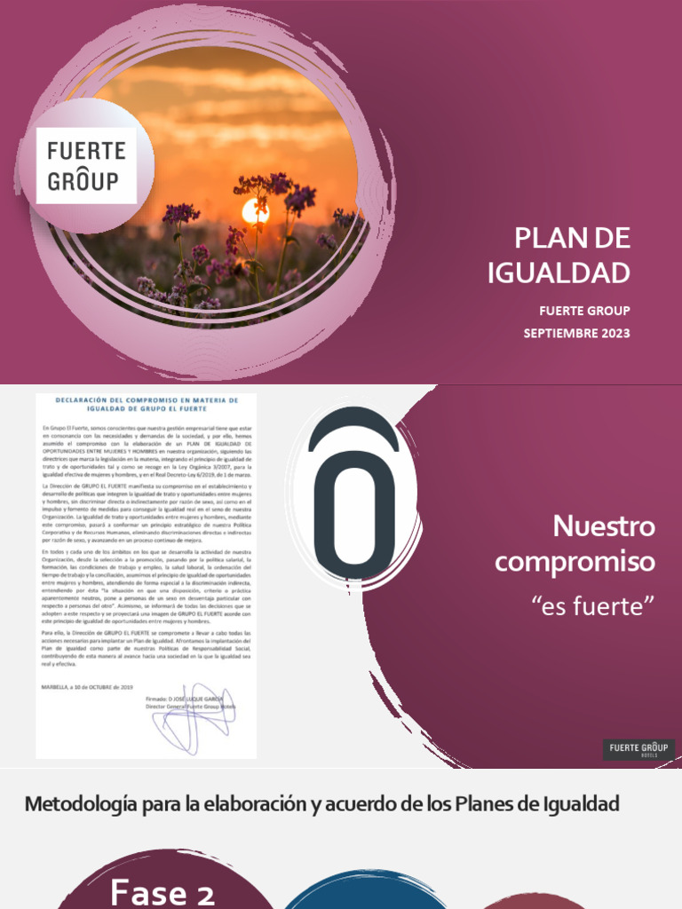 Plan de Igualdad Fuertegroup | PDF | Igualdad de género | Estudios de ...