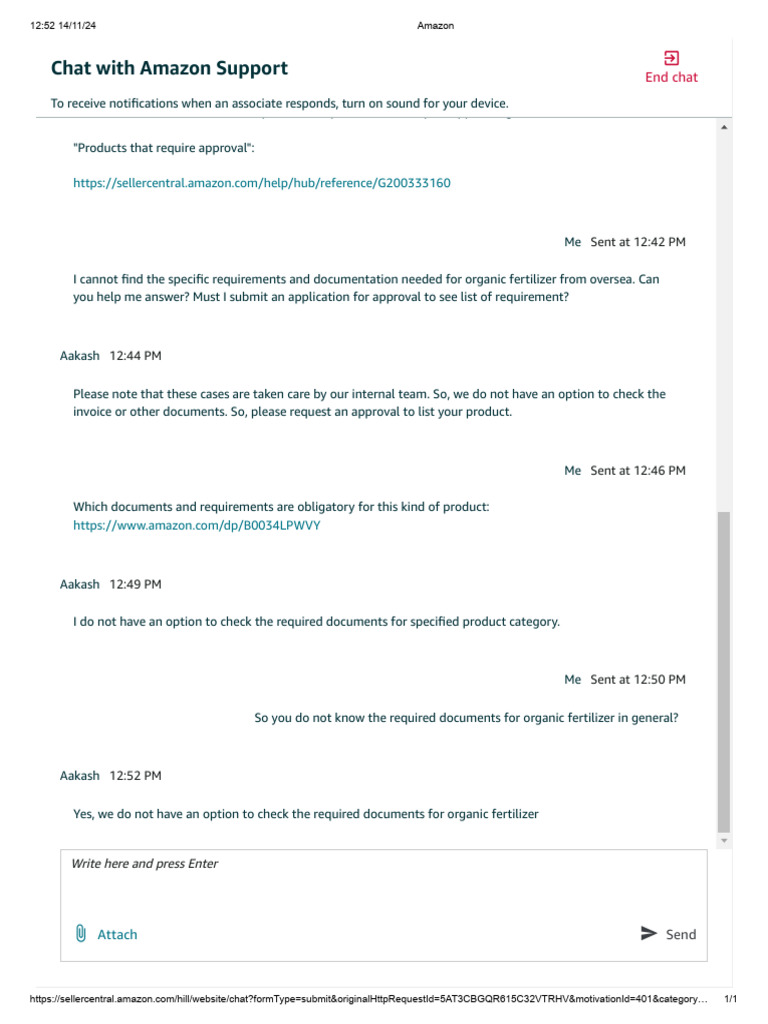 Amazon Support: Organic Fertilizer Approval | PDF