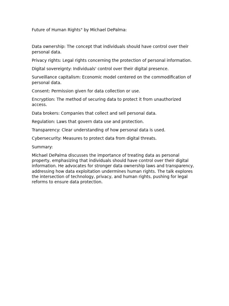Data Ownership and Human Rights Insights | PDF