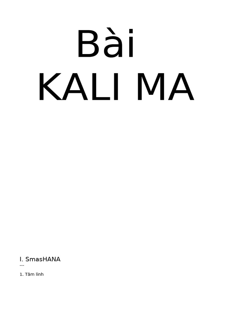 Bài Kali Ma | PDF