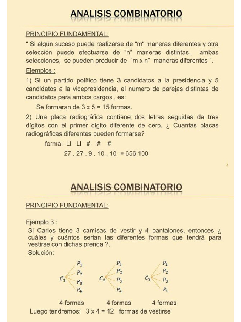 Análisis Combinatorio - Presentación | PDF