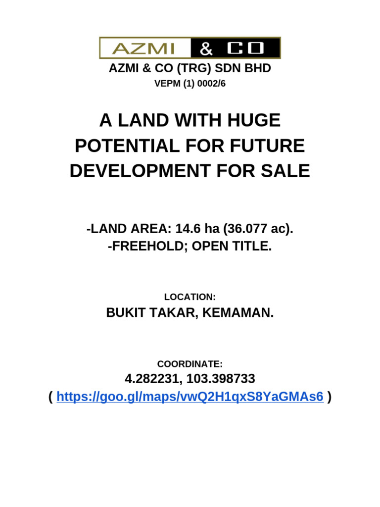 Deraf Proposal KG Bukit Takar | PDF
