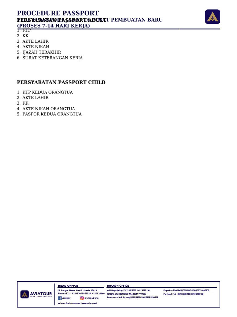 Procedure Passport Type Epassport Jakarta Pusat Pembuatan Baru (Proses ...