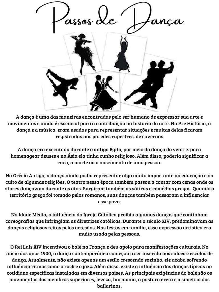 Evolução Histórica da Dança na Arte | PDF