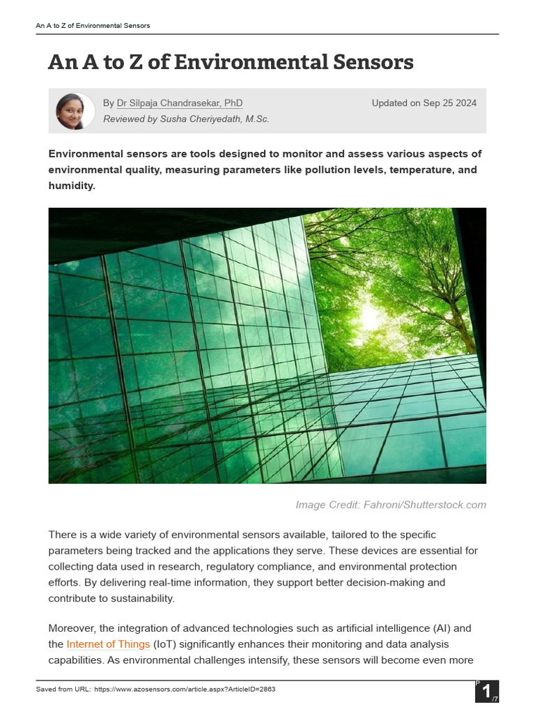 A Comprehensive Guide to Environmental Sensors | PDF | Sensor | Air ...