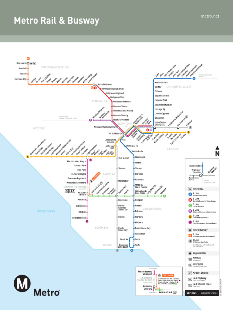 LA Metro Rail and Bus Routes Overview | PDF | Bus Transport | Rail ...