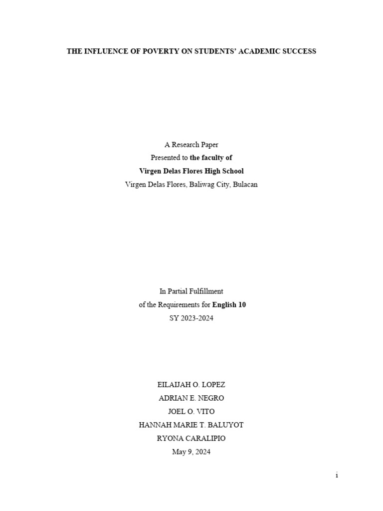 Poverty's Impact on Academic Success | PDF | Poverty | Poverty ...