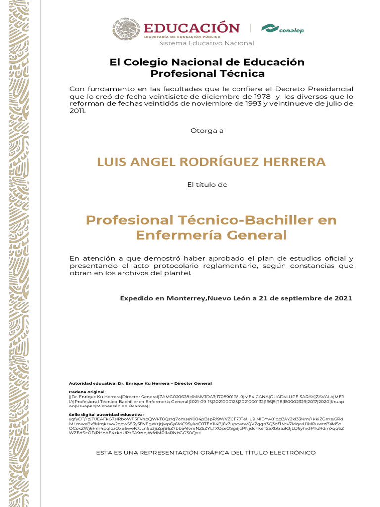 Título de Preparatoria | PDF