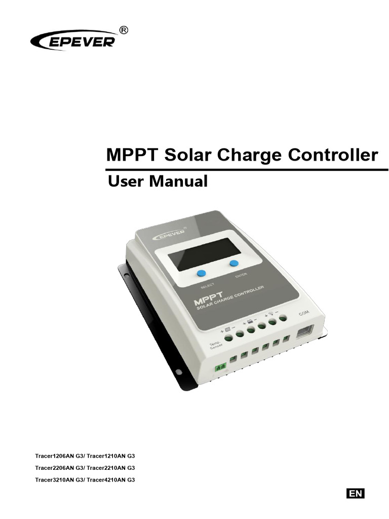 Tracer-AN G3 MPPT Controller Manual | PDF | Photovoltaics | Solar Panel