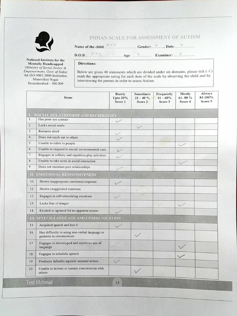 ISAA MILD | PDF | Autism Spectrum | Nonverbal Communication