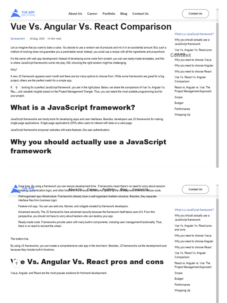 Vue vs. Angular vs. React_ A 2023 Comparison of JS Frameworks_ | PDF ...