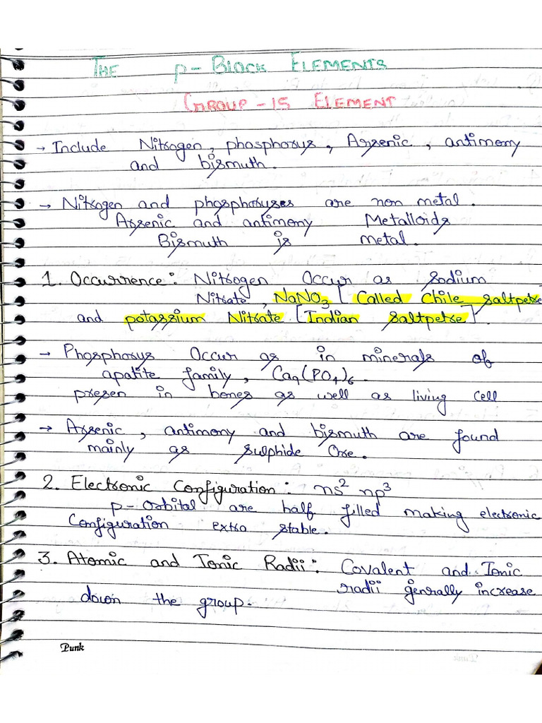 P Block Elements Pdf
