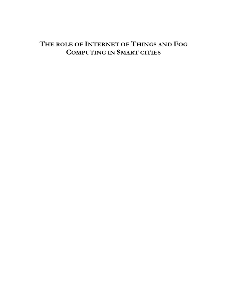 IoT and Fog Computing in Smart Cities | PDF | Internet Of Things ...