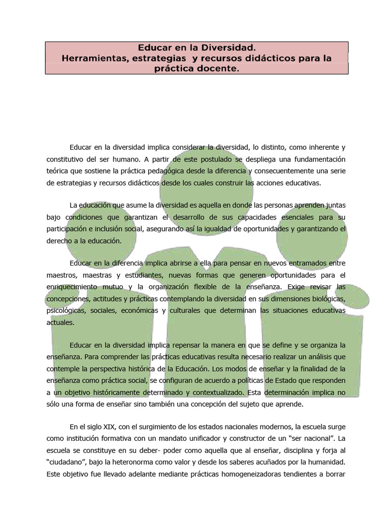 Educar en la Diversidad y Singularidad | PDF | Derechos humanos ...