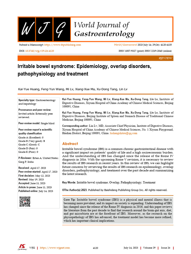 IBS: Epidemiology and Treatment Insights | PDF | Irritable Bowel ...