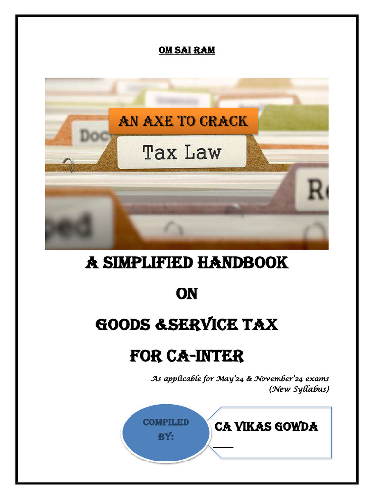GST Notes CA Inter May 24 Lyst5211 | PDF | Taxes | Value Added Tax