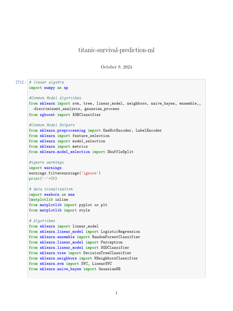 Titanic Survival Prediction with ML | PDF | Dependent And Independent ...