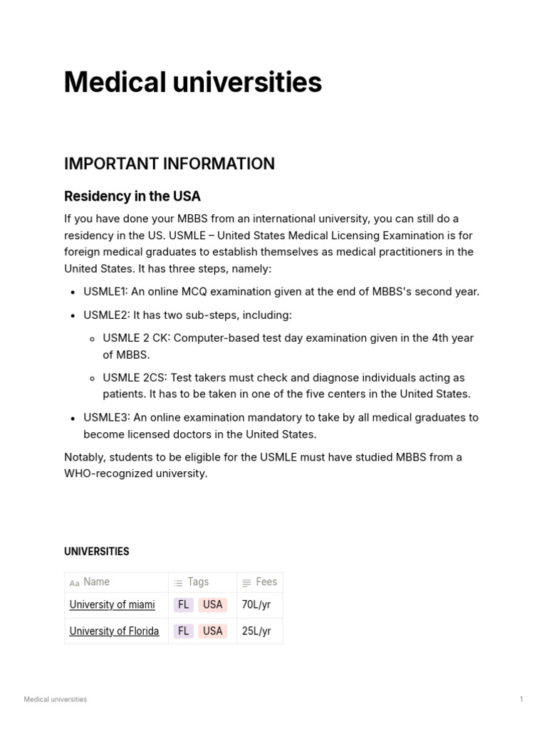USMLE Eligibility for Foreign Graduates | PDF