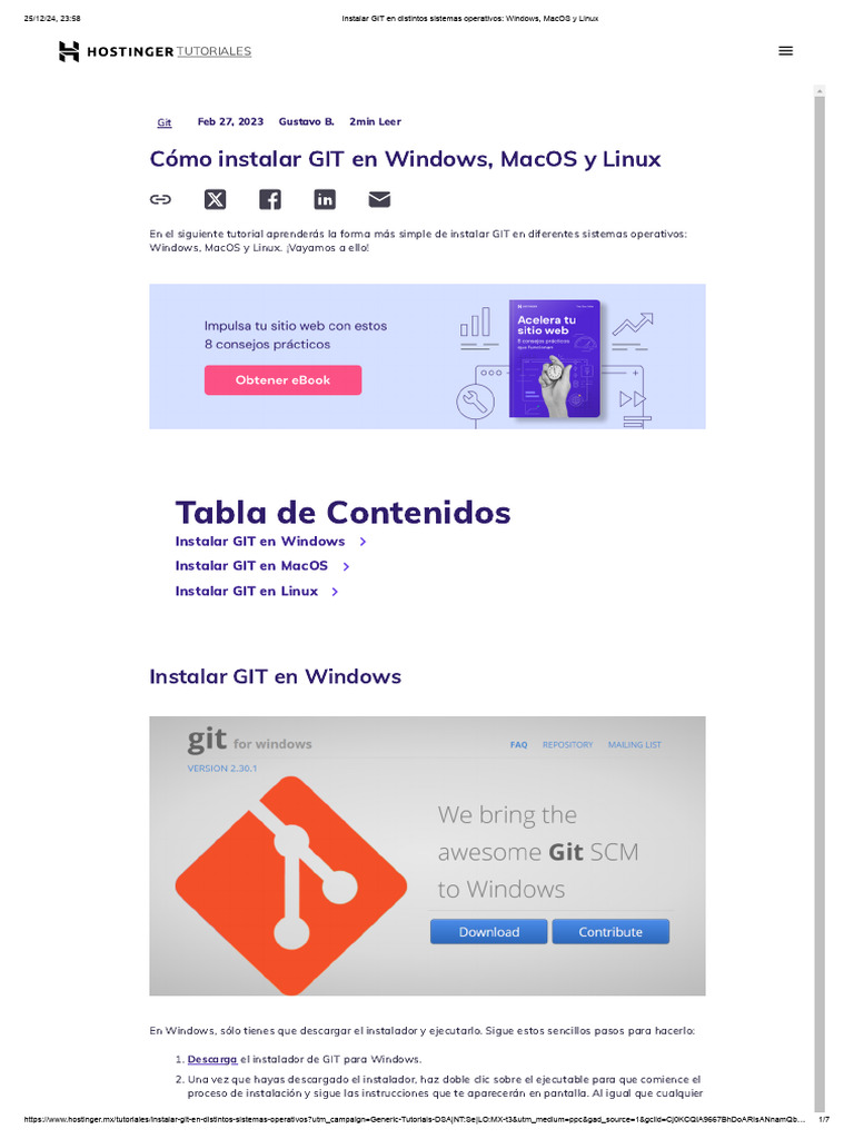 Instalar GIT en Distintos Sistemas Operativos - Windows, MacOS y Linux ...