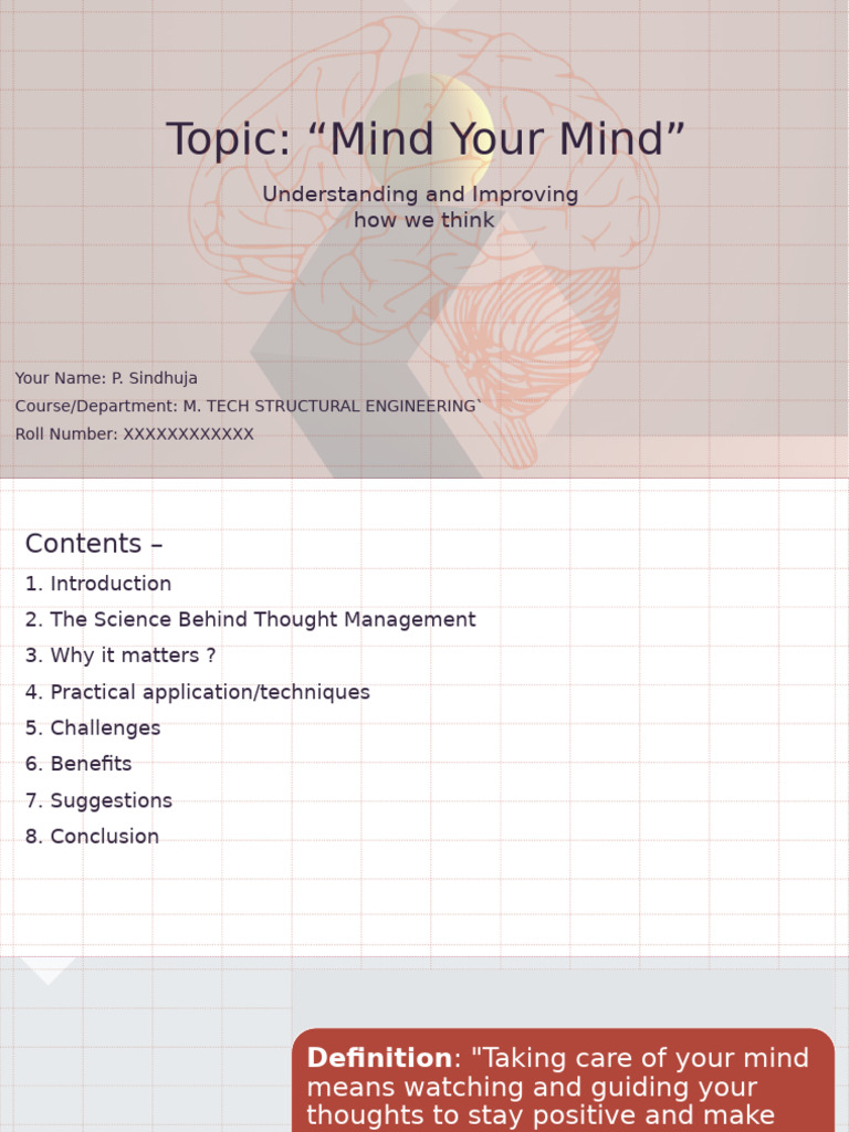 Mind Management for Positive Thinking | PDF | Thought | Cognitive ...