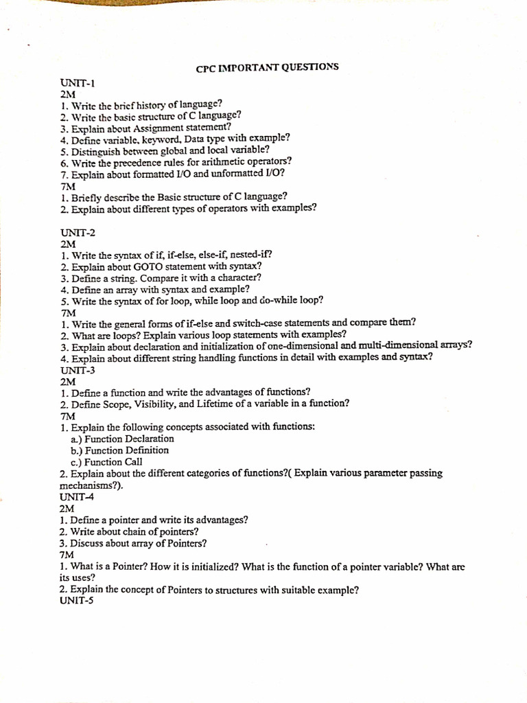 CP Important Questions - 5W3ZMG9DJW3QCT9 | PDF