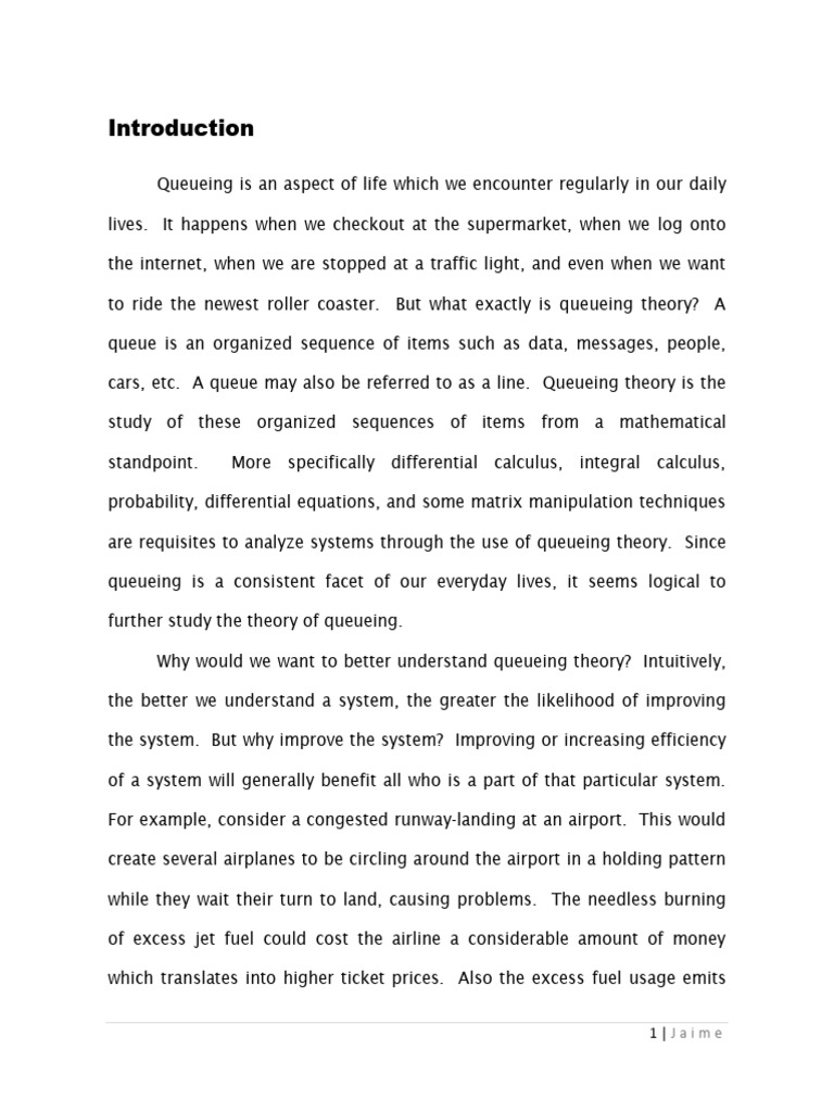 Queueing Theory Paper | PDF | Applied Mathematics