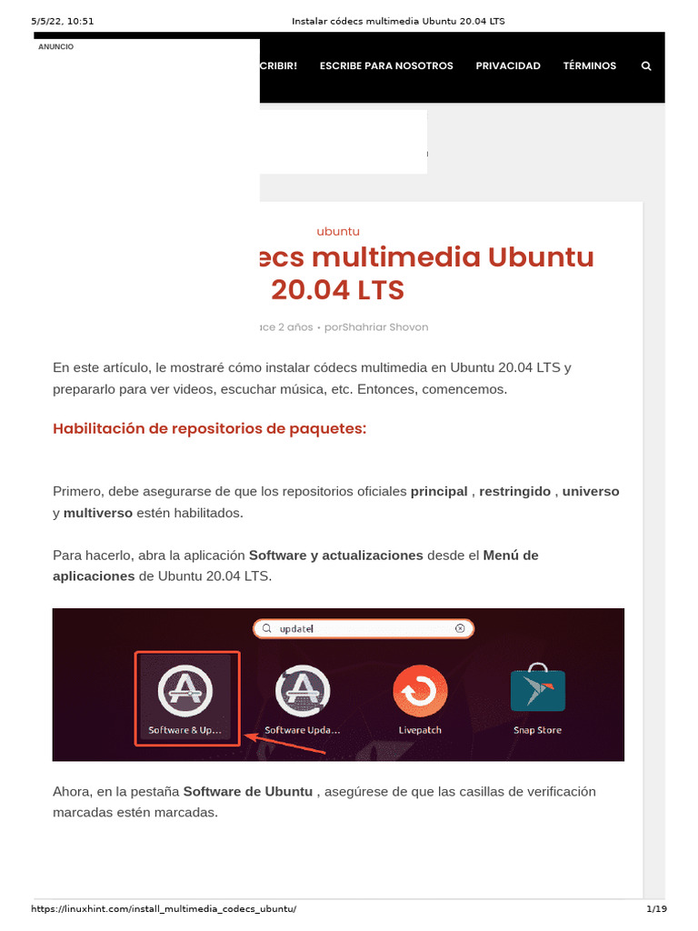 Instalar códecs multimedia en Ubuntu | PDF | Software del sistema ...