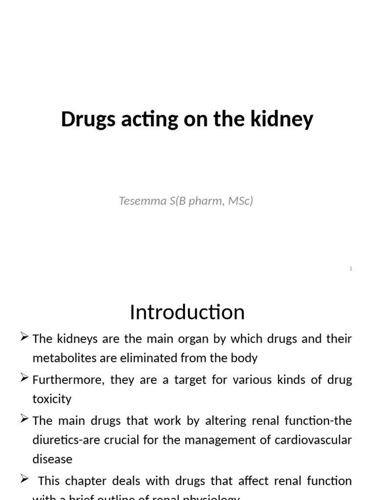Pharmacology-II Drugs Acting On The Kidney | PDF | Heart | Vasodilation