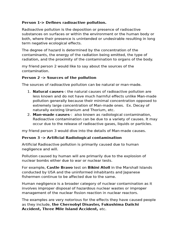 Understanding Radioactive Pollution Effects | PDF | Radioactive ...