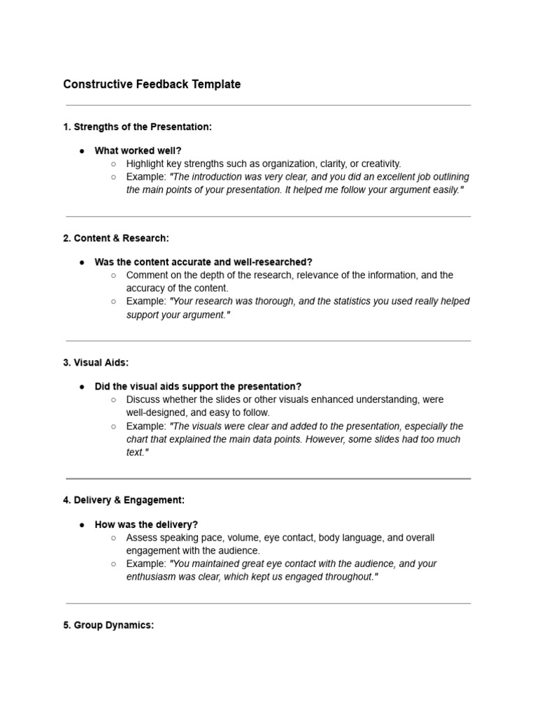 Sample-Feedback Template | PDF | Communication | Cognitive Science