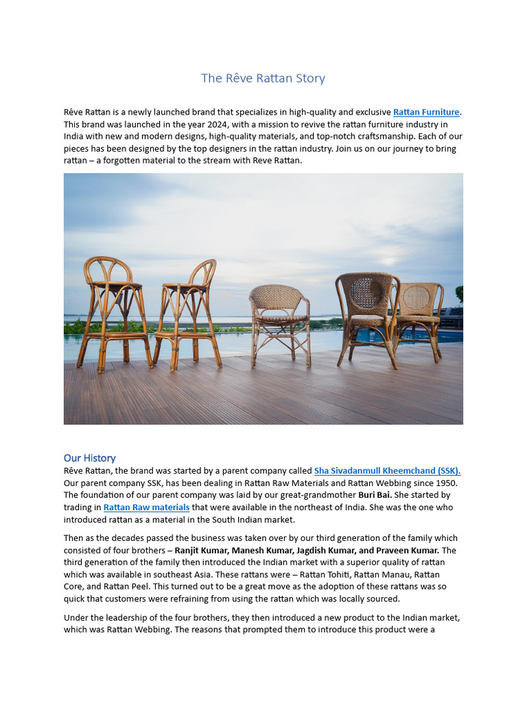 Reviving Rattan: Rêve Rattan's Journey | PDF | Furniture