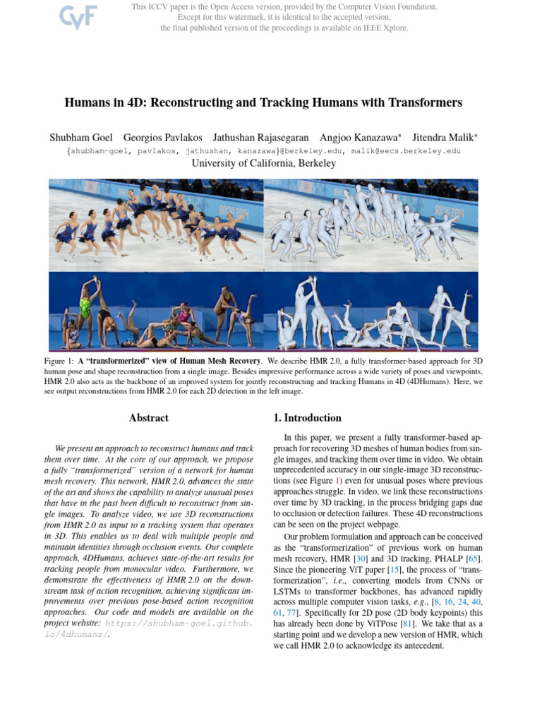 4D Human Tracking with Transformers | PDF | Computer Vision | 3 D ...