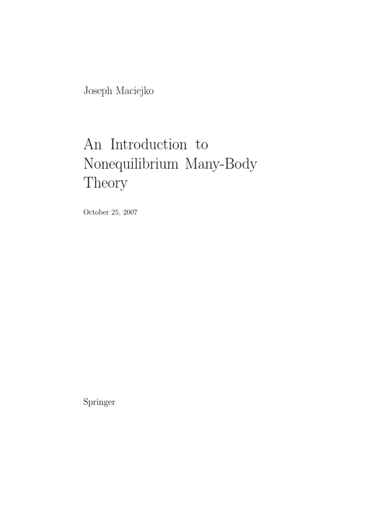 Non Equilibrium | PDF | Perturbation Theory (Quantum Mechanics) | Non ...