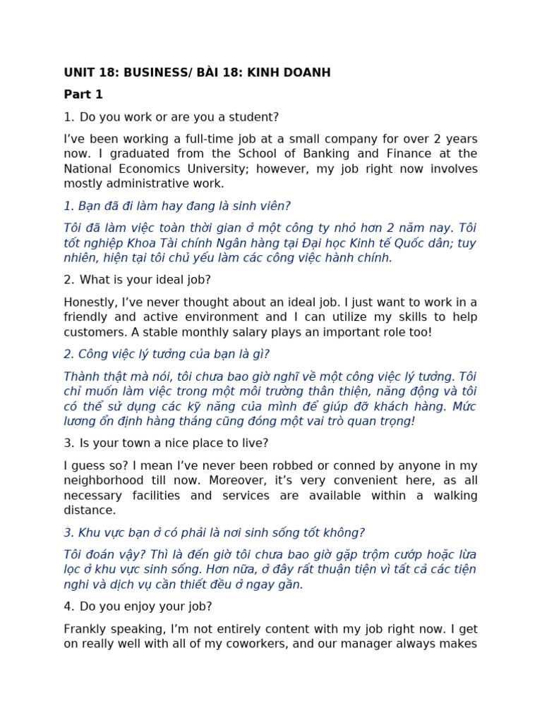 BUSINESS - Sample Answer | PDF