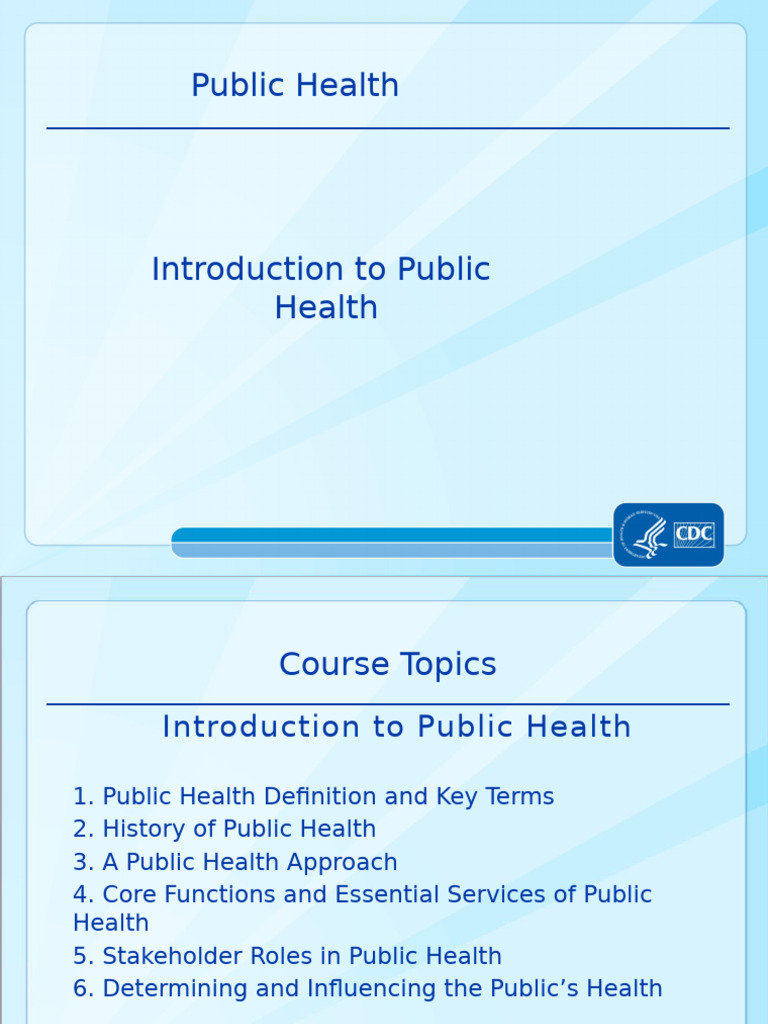 Introduction To Public Health Year One 1 | PDF | Public Health | Pandemic