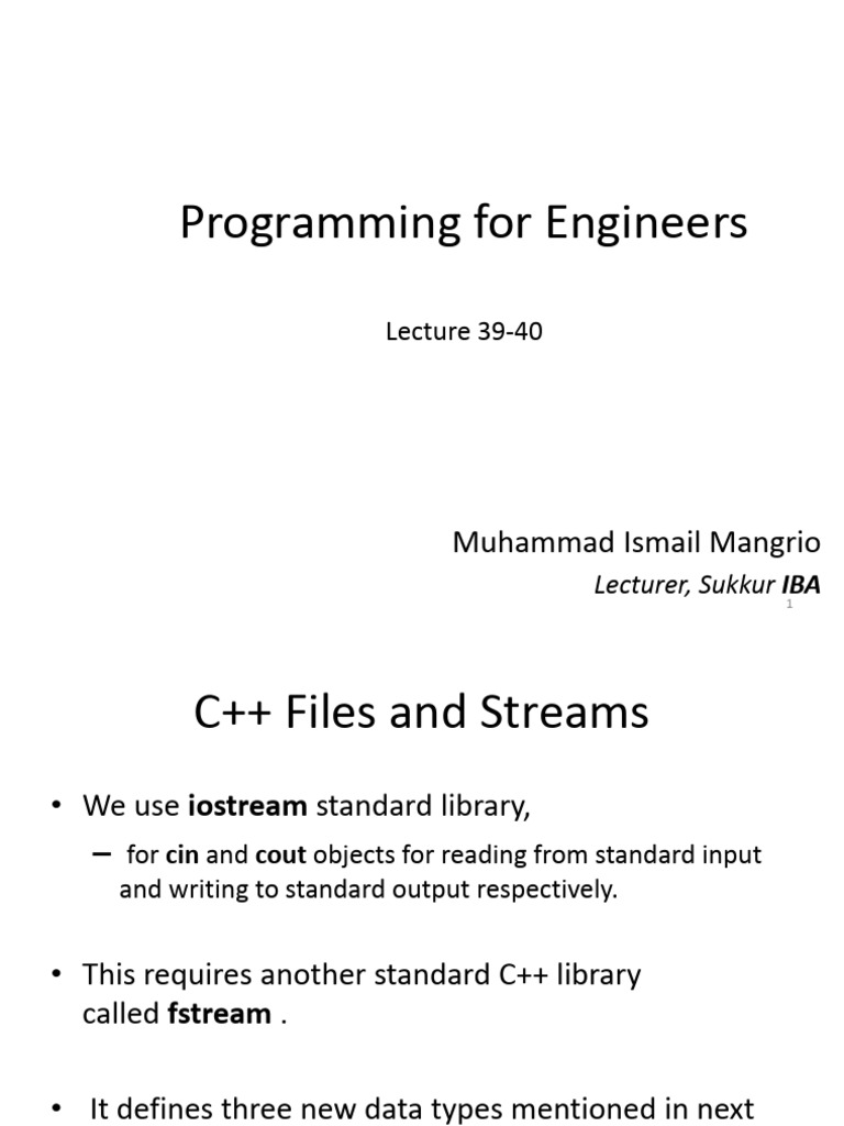 C++ File Handling Basics | PDF | C++ | Computer Science