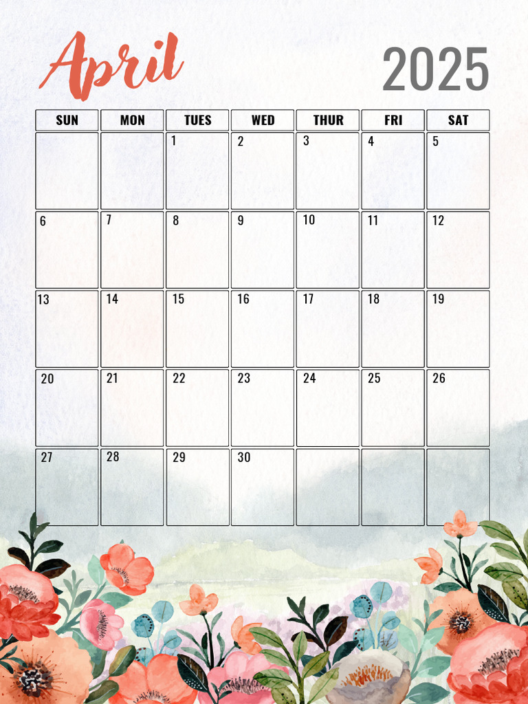 Floral Calendar 2025 April | PDF