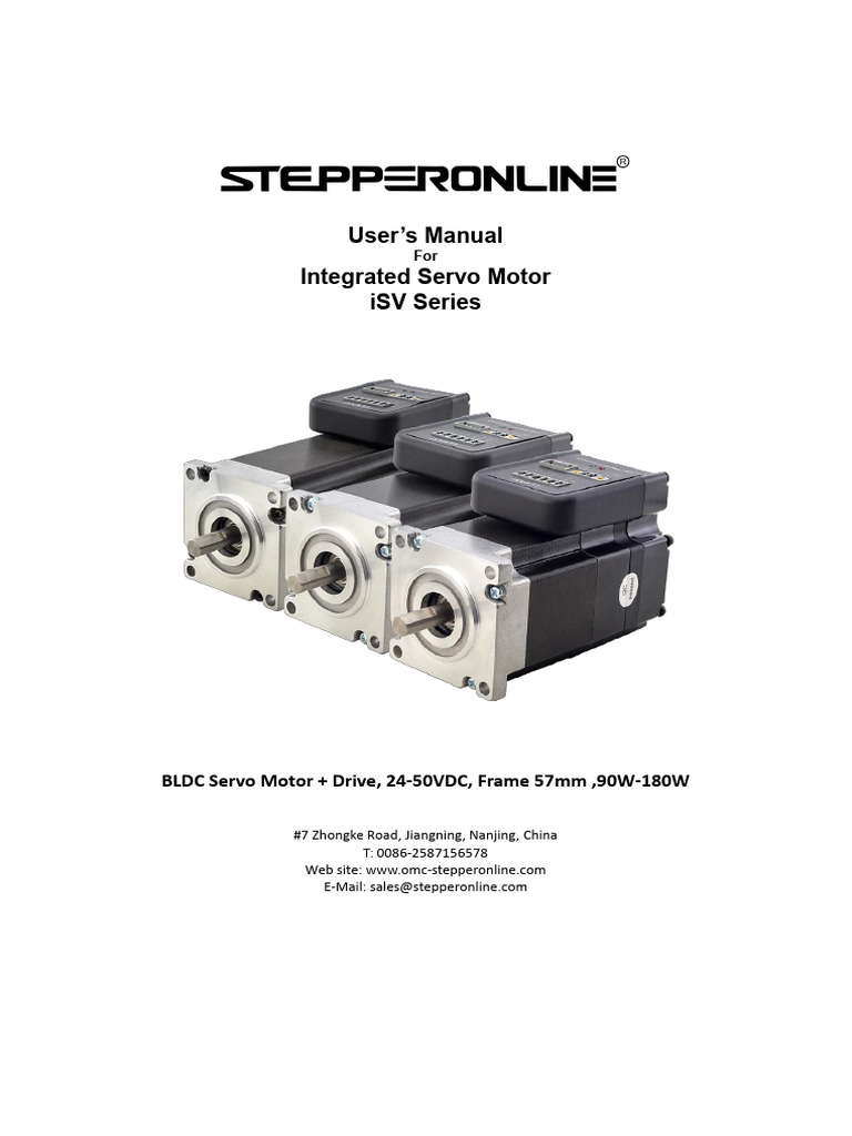 iSV57T Integrated Servo Motor Manual | PDF | Electric Motor ...